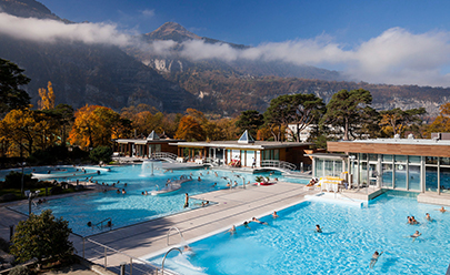 Термальный курорт Lavey-les-Bains в Швейцарии